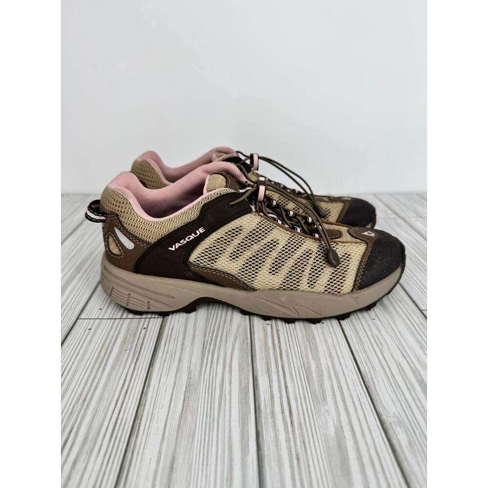 Vasque Velocity VST shoes youth 5 hiking quick lace garage strap brown pink NEW